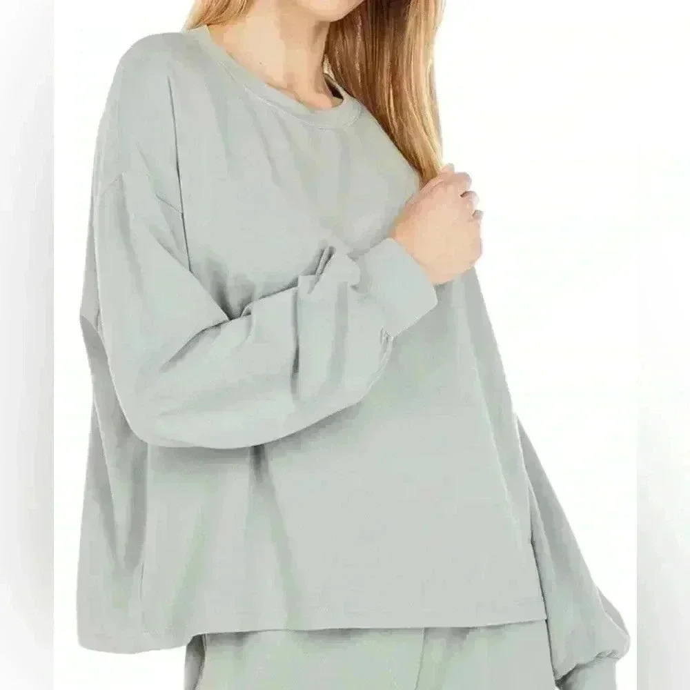 Sundry New NWT Gray Drapey Sweatshirt Size XL